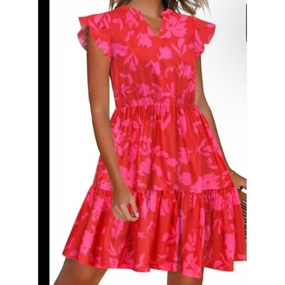 New pink floral sundress size XL - Picture 2 of 6